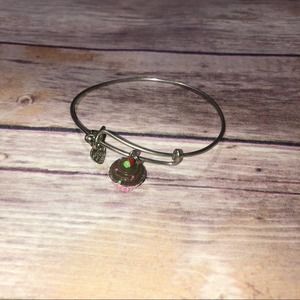 Silver Bracelet with Cupcake Charm
